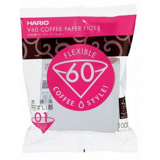 Hario - V60 咖啡濾紙 1-2杯份量 VCF-01W丨100張